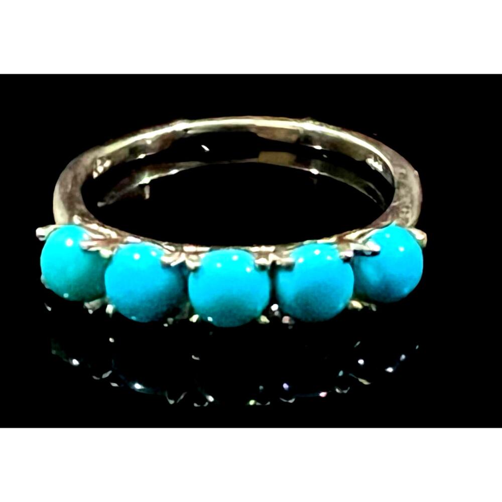 Sleeping Beauty Turquoise 5 Stone Band - Picture 2 of 6